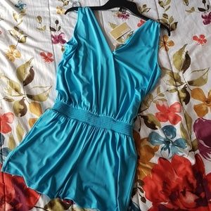 Silky baby blue Michael Kors romper